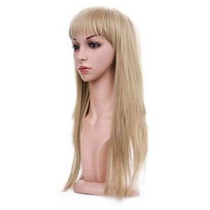 Long blonde wig with bangs